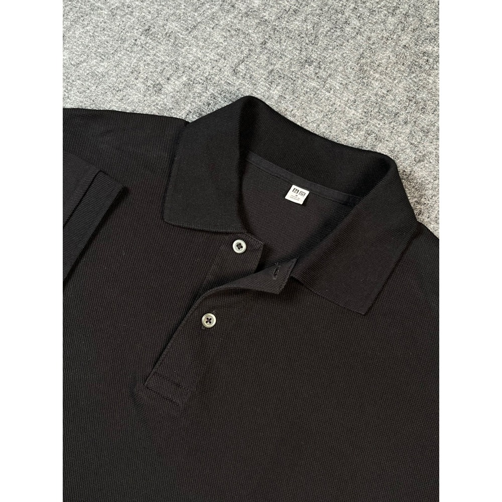 UNIQLO Men's Black‎ Polo Shirt Casual Collared Short Sleeve Top Medium